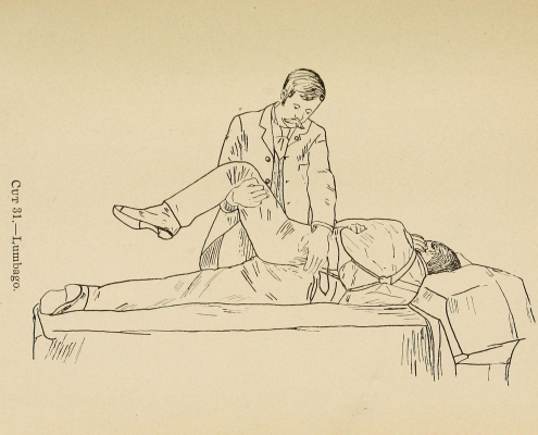 A physical therapist applying manual therapy.