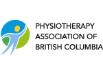 The official logo of the Physiotherapy Association of British Columbia, featuring a stylized blue and yellow figure inside a blue and green circular icon next to the organization's name.