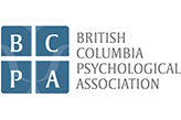 The official logo of the British Columbia Psychological Association (BCPA), featuring the acronym "BCPA" arranged in a blue four-paneled square next to the full name of the organization.