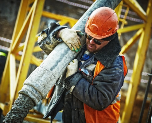Contruction worker at work
