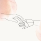 Hands draw connection