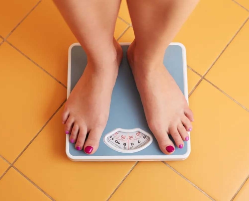 Female Feet on a scale